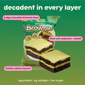 Dubai Chocolate Prime Bites - Preorder Ships 12/5 - 12 Pack - Protein Brownies with 19G Protein and 5G Collagen Snack - Fresh Baked High Protein Snack W/ Low Sugar