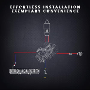 Universal American License Plate Bracket with 20 Inch Double Row LED Light Bar and Wiring Harness - Durable Steel Construction 10,000 Lumens 120 Watts