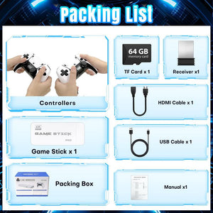 M15 Retro Game Console - 40,000+ Games, 20+ Emulators, 4K No Latency Output, Dual Wireless Controllers, 128GB TF Card, TV Game Stick​​ for Holiday Birthday Gift