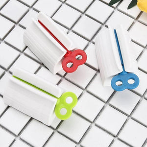 3 Counts Rolling Tube Toothpaste Squeezer Toothpaste Seat Holder Stand Rotate Toothpaste Dispenser for Bathroom Gift Hand Plastic Aluminium Cream Tool Manual Toothpaste Wringer.