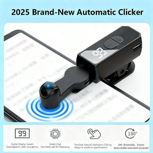 2025 Rechargeable Automatic Clicker for Smartphone with Built in Battery 99 Speed Settings Smart Trigger for Gaming Apps Shopping Rewards and Live Streaming Likes Black
