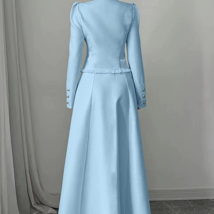 Stylish Elegant Women'S Two-Piece Suit Dress High Quality Sophisticated High End Luxury Suit Skirt Set