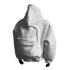 Lightweight Suede Lining Hoodie Versatile Travel Sweatshirt Backpack Hoodie Sweater for Men Women Lightweight Travel Cardigan
