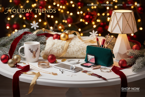 a website where you find all the treding products on the market the image shall be christmas theme