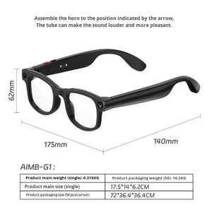 GBE AIMB G1 AI Smart Glasses GBE G1 HD Camera Real Time Translation Video Voice Recording Smart HD Shooting Glasses for Calls