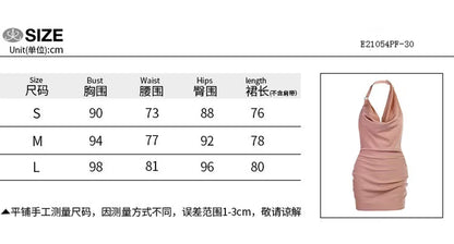 Pink Halter Neck Bodycon Sexy Satin Dress Women Elegant Backless Silk Party Mini Dresses Casual Short Dress Summer Black